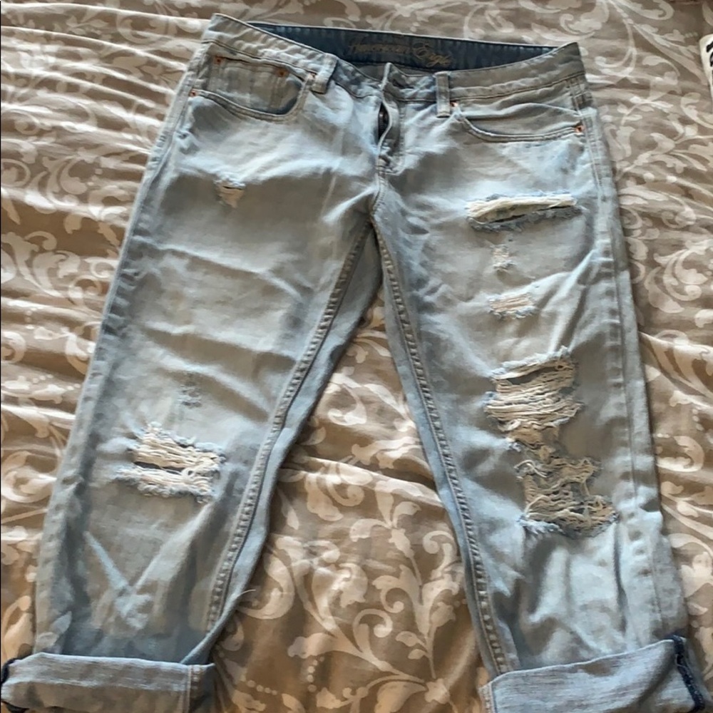 Ripped light denim